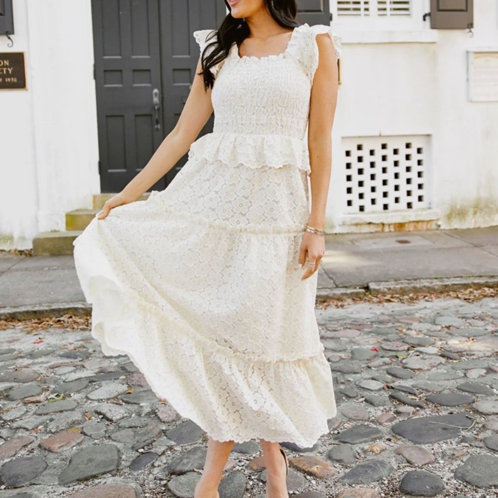 Rachel Parcell Floral Lace Midi Dress